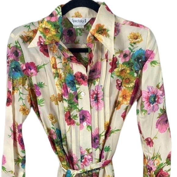 Vintage 60’s Spectator II Floral Shirt Dress Size 10(S) - Picture 5 of 13
